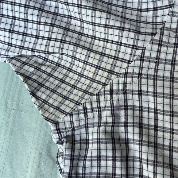 Ralph Lauren Jeans Co Shirt Men’s L Blue/Gr/Wh Plaid B Down SS Flag Logo Flaw - Picture 8 of 8